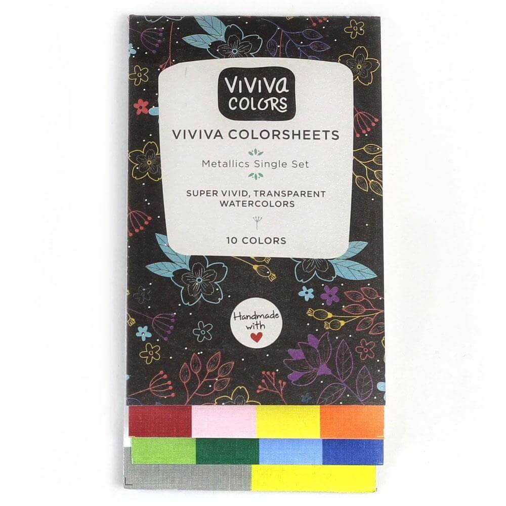 Viviva Watercolour Colorsheets Metallics Set